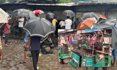 বজ্রপাতের আগুনে পুড়ল দোকান-অটোরিকশা