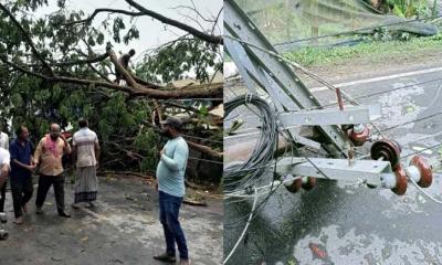 এক ঘণ্টার ঝড়ে দুইজনের মৃত্যু, ব্যাপক ক্ষয়ক্ষতি