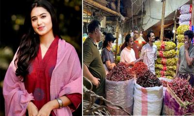 বন্যার্তদের জন্য ত্রাণসামগ্রী কিনলেন তাসনিয়া ফারিণ