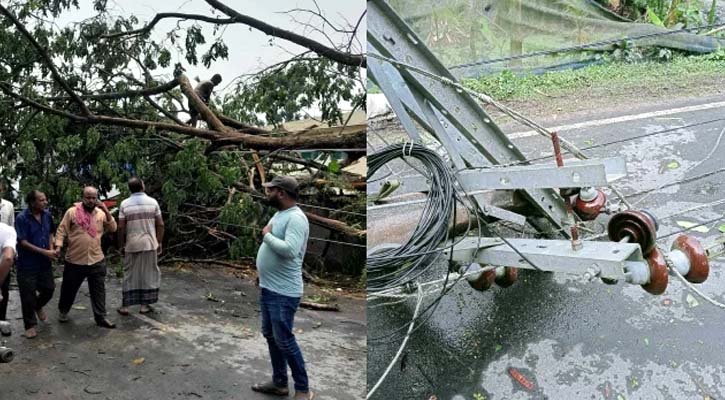 এক ঘণ্টার ঝড়ে দুইজনের মৃত্যু, ব্যাপক ক্ষয়ক্ষতি